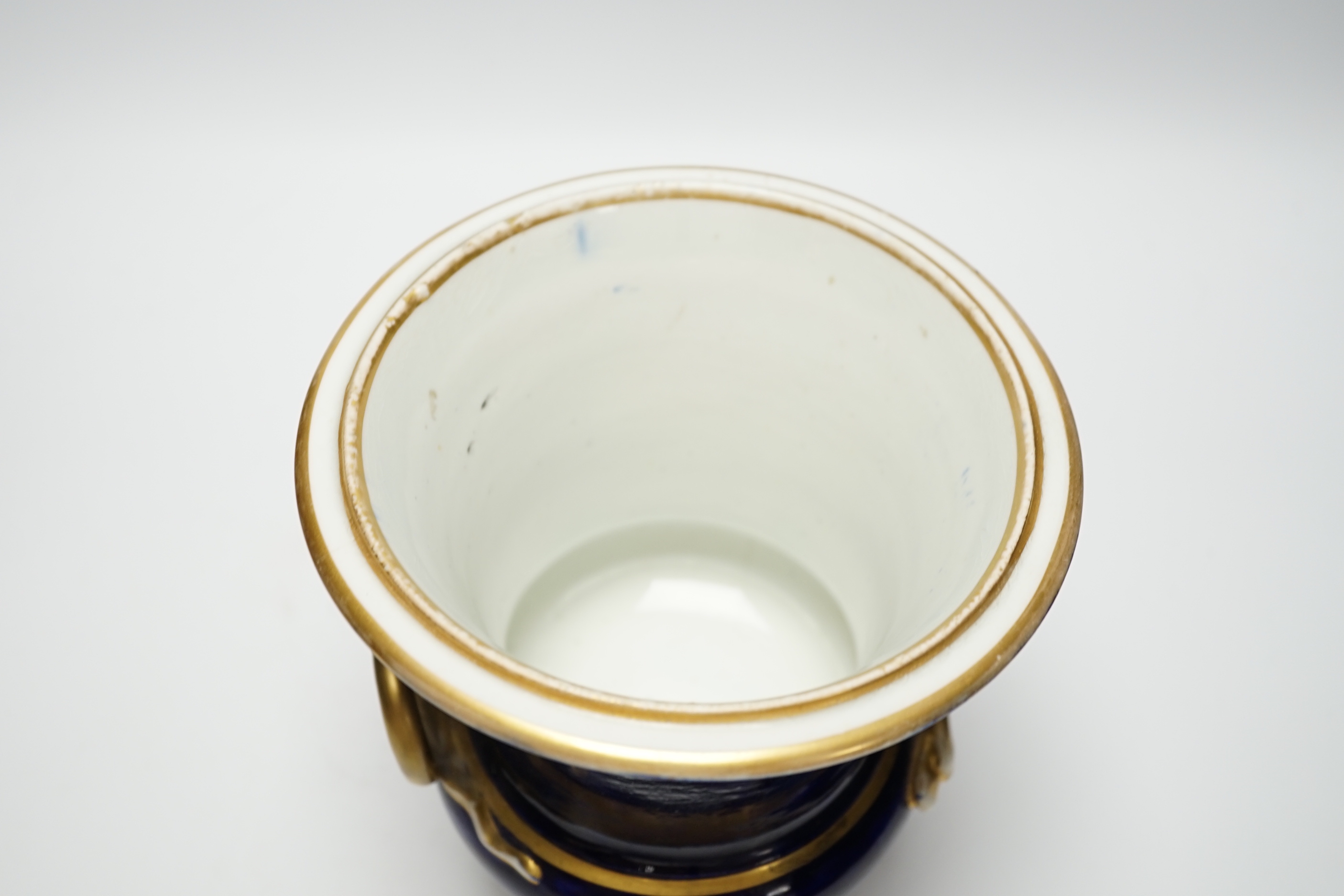 A Derby campana vase, c.1815, with floral decoration, 20cm